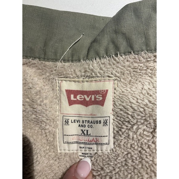 Levi’s Light Green Heavy Weight Fleece Lined Button Up Shirt Mens Size XL - Picture 6 of 7
